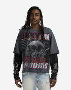 First Row Burning Flames Endorse Long Sleeve Tee FRF3025S-GRY Grey 1