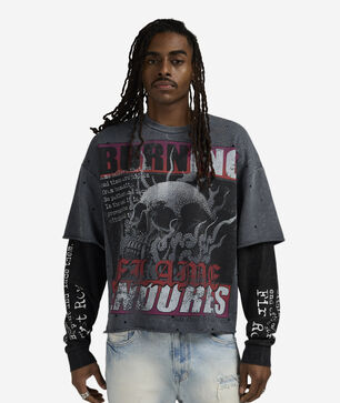 Burning Flames Endorse Long Sleeve Tee