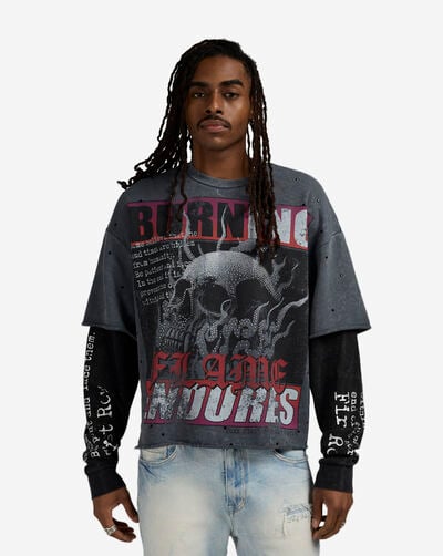 Burning Flames Endorse Long Sleeve Tee