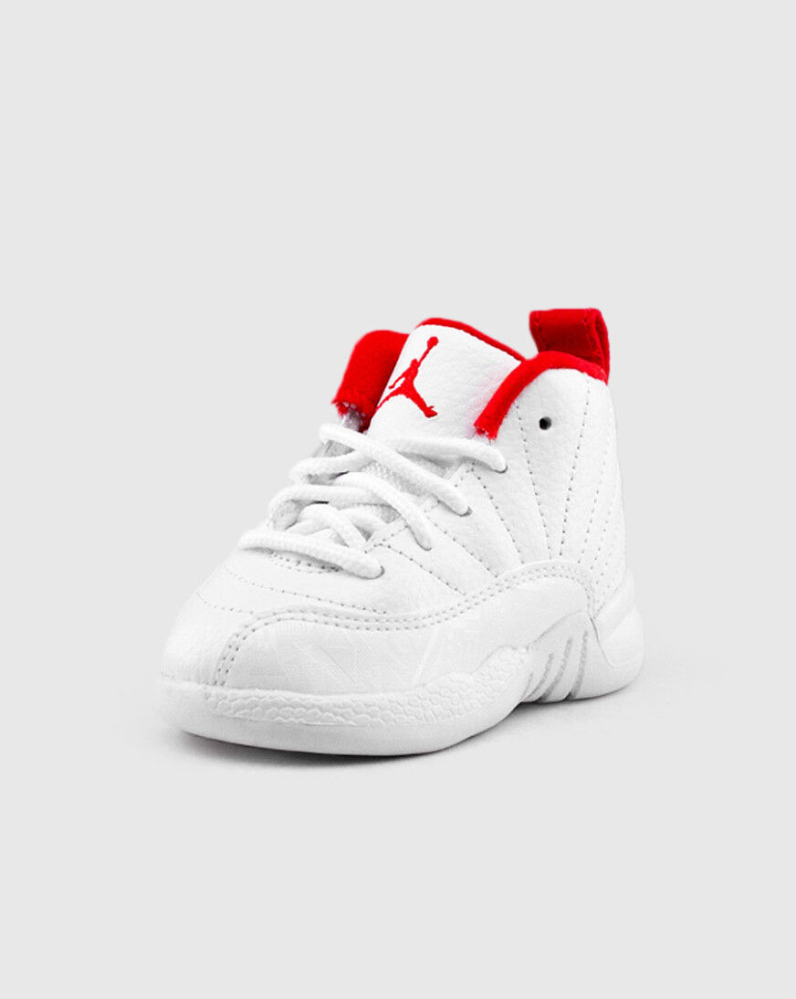 jordan 12 red and white toddler