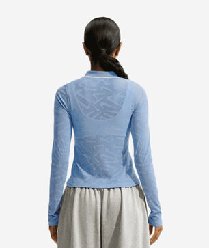 NSW Chill Knit Tight Mod-Cropped Long-Sleeve Lace Top
