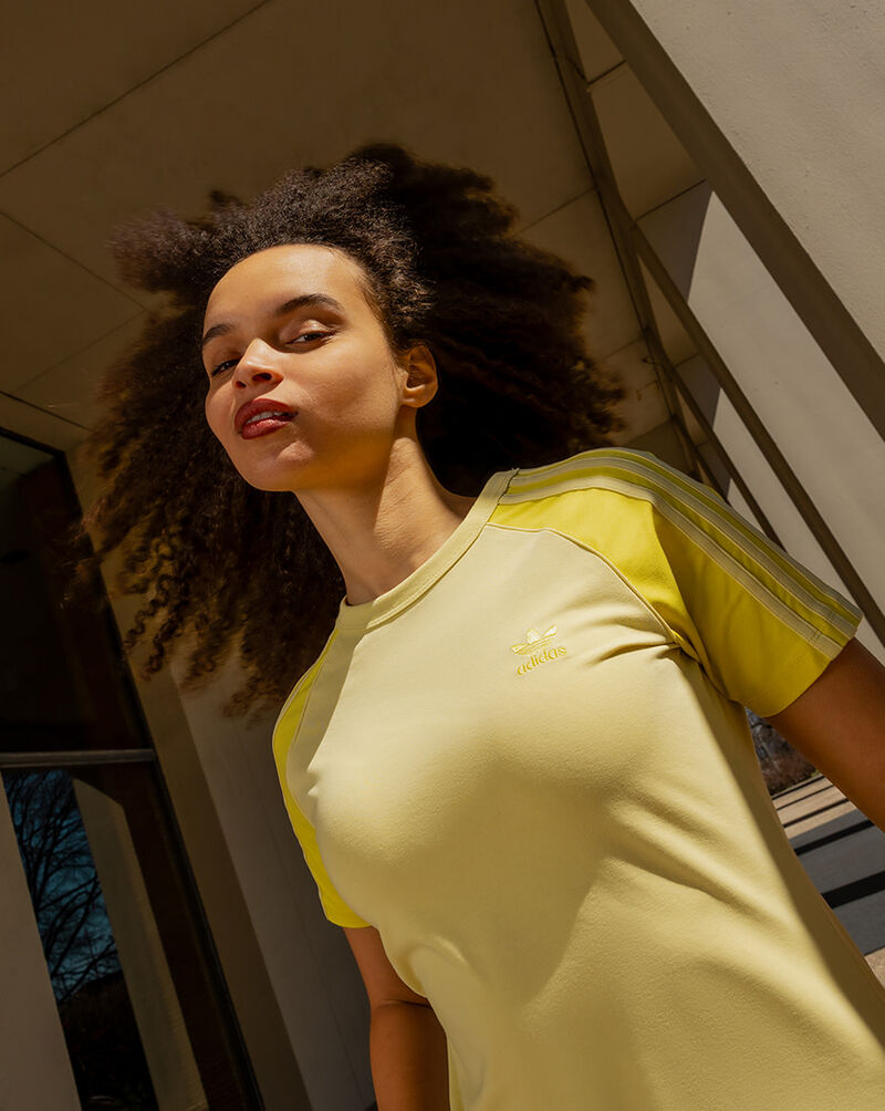 adidas 3-Stripes Raglan Short Sleeve Dress JC6677 Yellow 4