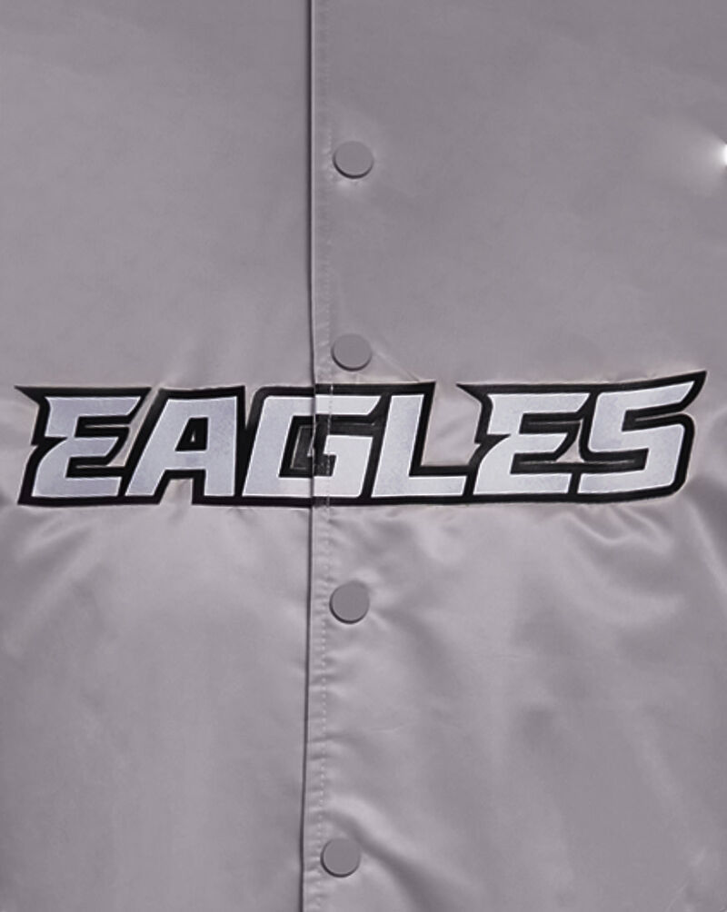 PRO STANDARD Philadelphia Eagles Big Logo No Fill Satin Jacket FPE6410204-SIL silver 4