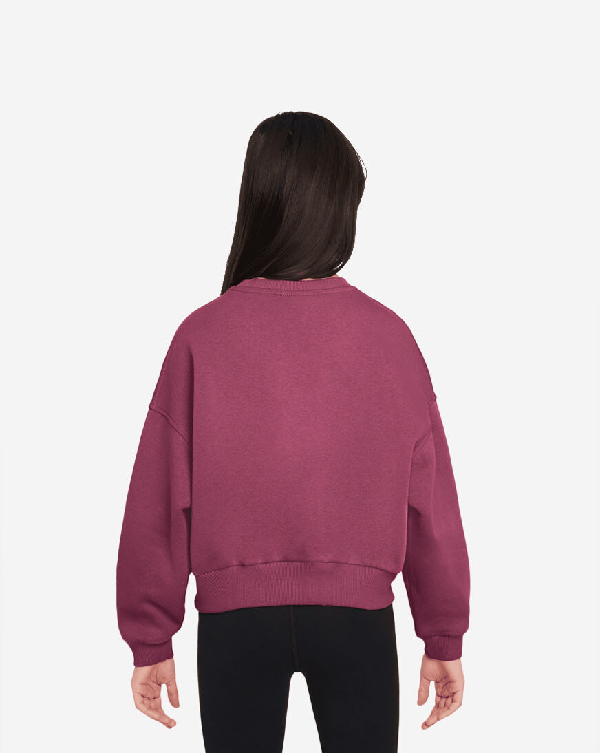Shop Nike Big Kids' NSW Club Fleece Boxy Crewneck FZ9244-634 pink