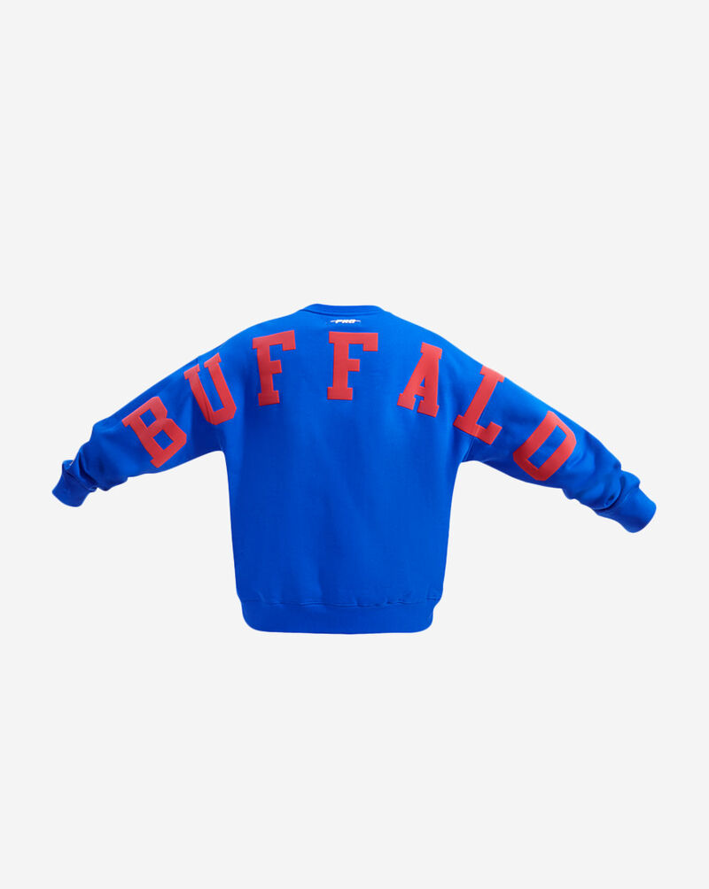 PRO STANDARD Buffalo Bills Wingspam Drop Shoulder  Fleece Crewneck FBB5410473-RYB Blue 3