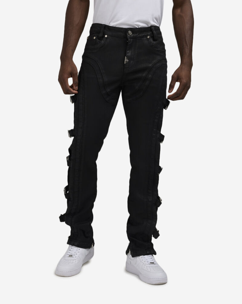 Guapi Obsidian Buckle Denim Jeans OBSIDIAN-BLK-BUCKLE Black 1