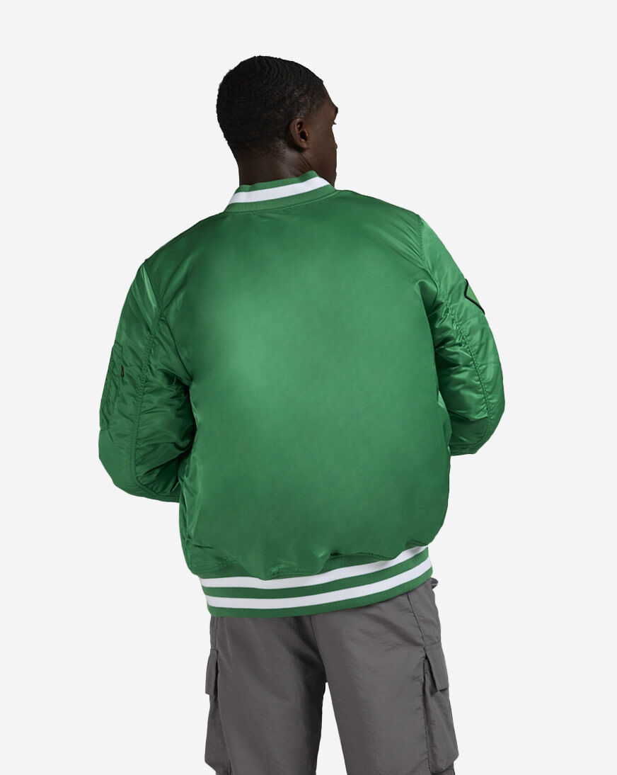Shop New Era Alpha Industries Boston Celtics Bomber Jacket