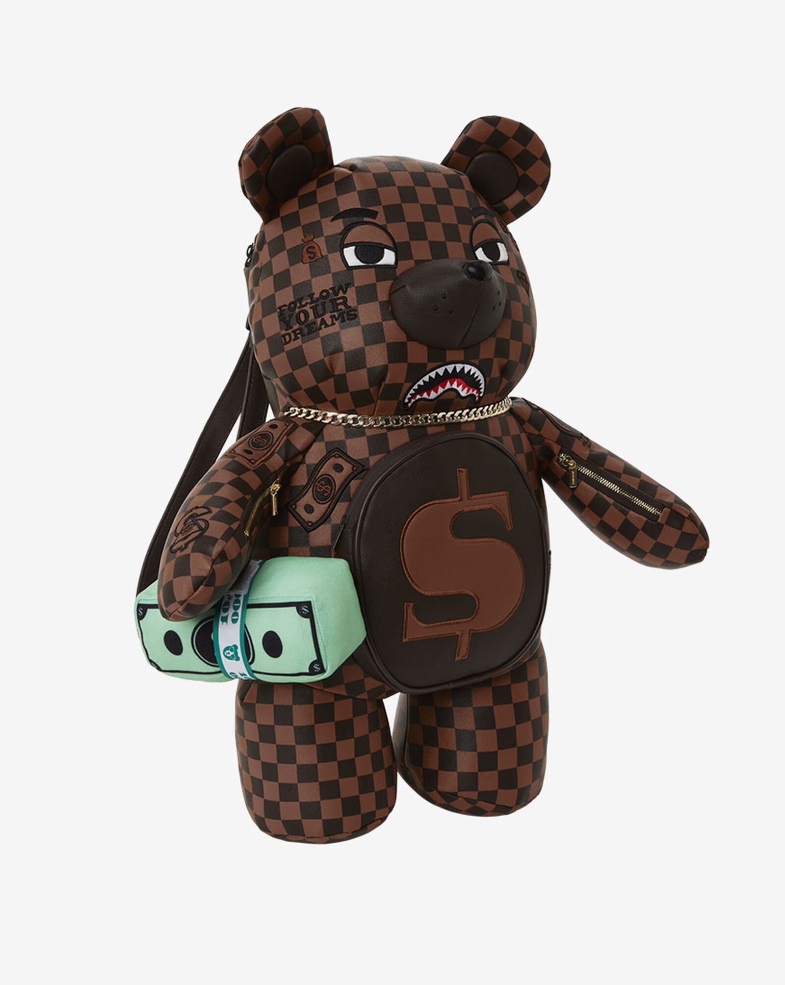 Shop SPRAYGROUND Teddy Bear Checked Backpack 910B4409NSZ brown SNIPES USA