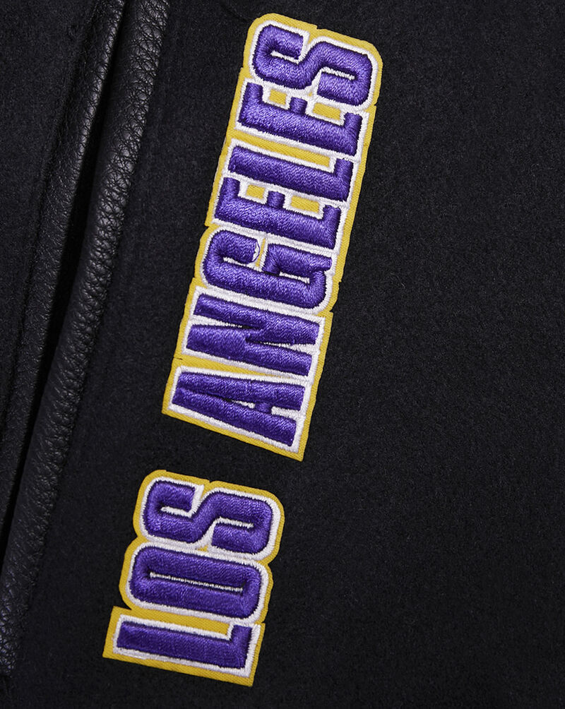 PRO STANDARD Los Angeles Lakers Retro Classic Rib Wool Varsity Jacket BLLH56220-BKY Black 2