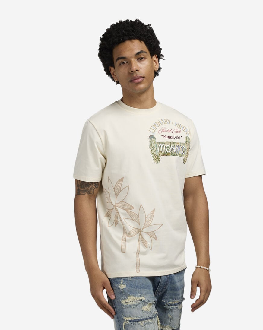 Shop Smoke Rise Monaco Tapestry T-Shirt KT25169SN-ECR cream
