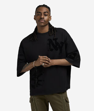 New York Rhinestone Crop Sweatshirt