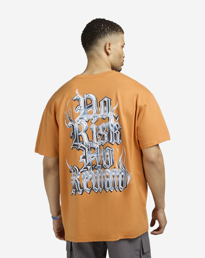Shop Upscale No Risk No Reward Skull Tee MTUS398-04163 orange