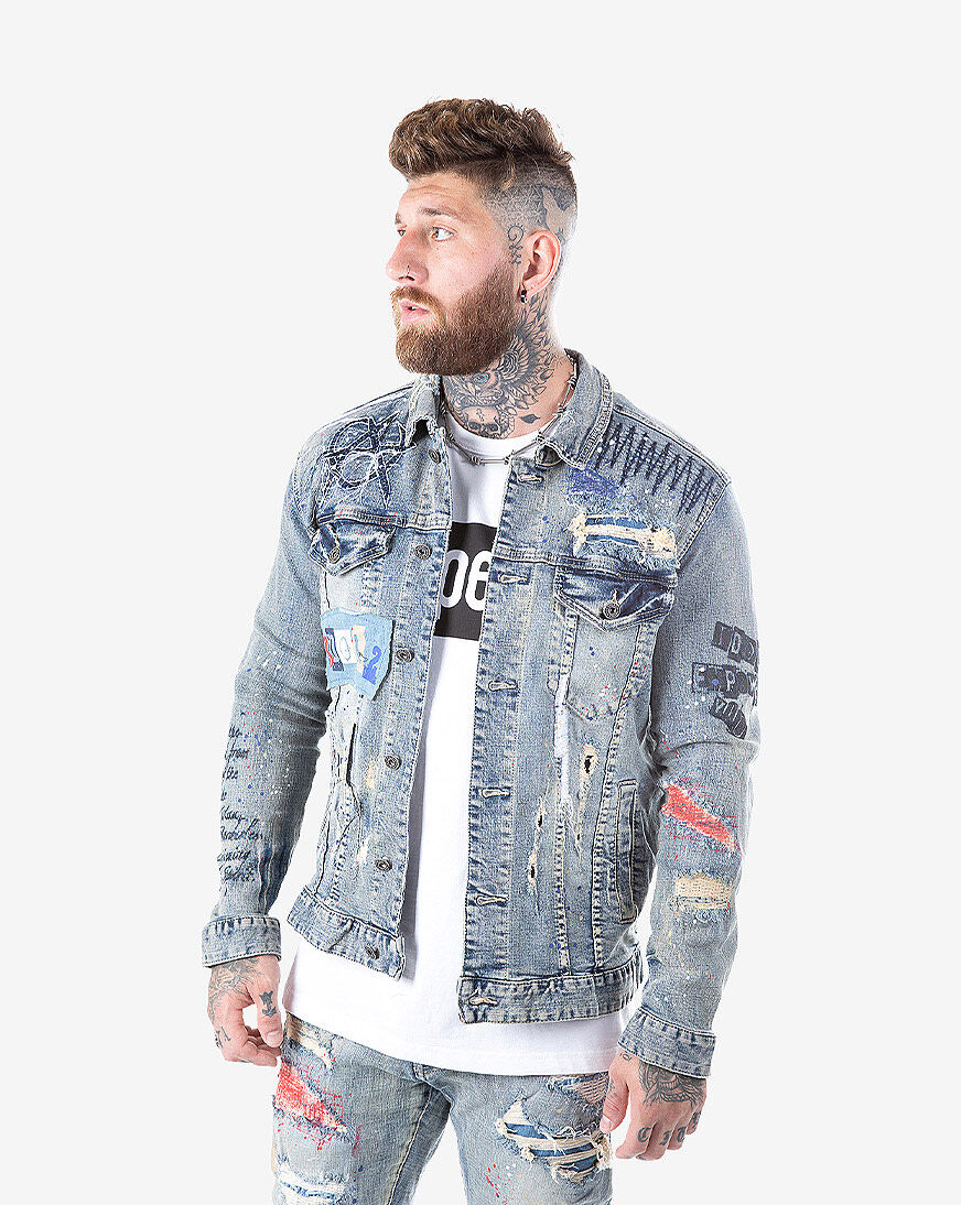 Smoke Rise Doodle Patch Denim Jacket 