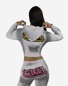 Von Dutch Full Zip Fleece Corset Hoodie VND2B0091SN Grey 2
