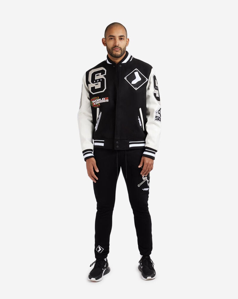 PRO STANDARD Chicago White Sox Logo Varsity Jacket LCW633411-BLW Black 4