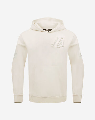 Los Angeles Lakers Neutral Drop Shoulder Fleece Pull Over Hoodie