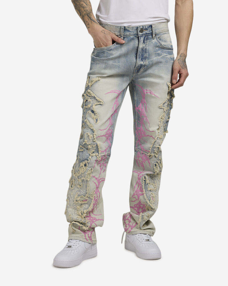 Smoke Rise Dystopia Flame Jean JP25126SN-BLU Blue 1