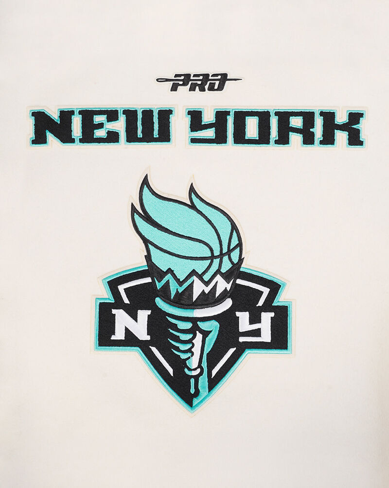 PRO STANDARD New York Liberty Retro Classic Rib Wool Varsity Jacket WNL670016-EBK cream 4