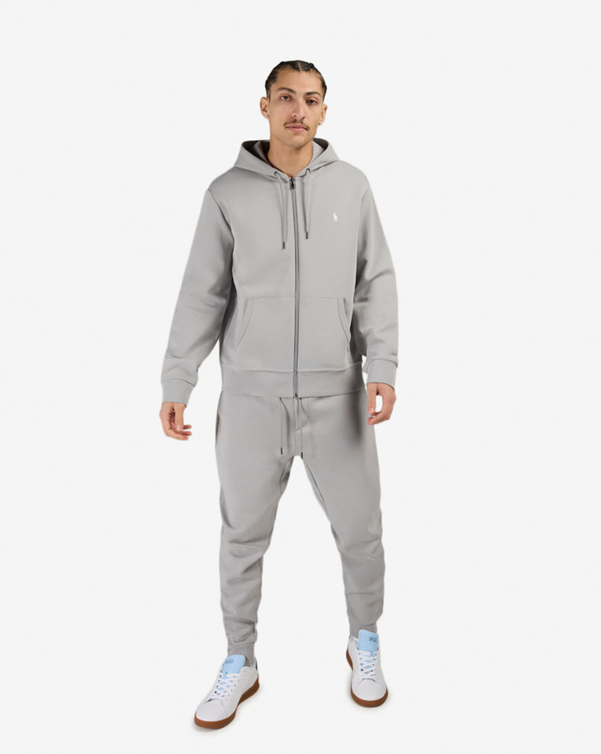 Shop Polo Ralph Lauren Double Knit Tech Hoodie 710881517092-SGREY