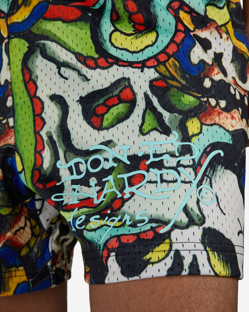 Ed Hardy Skull Printed Mesh Short EHM800415-MUL Multi 3