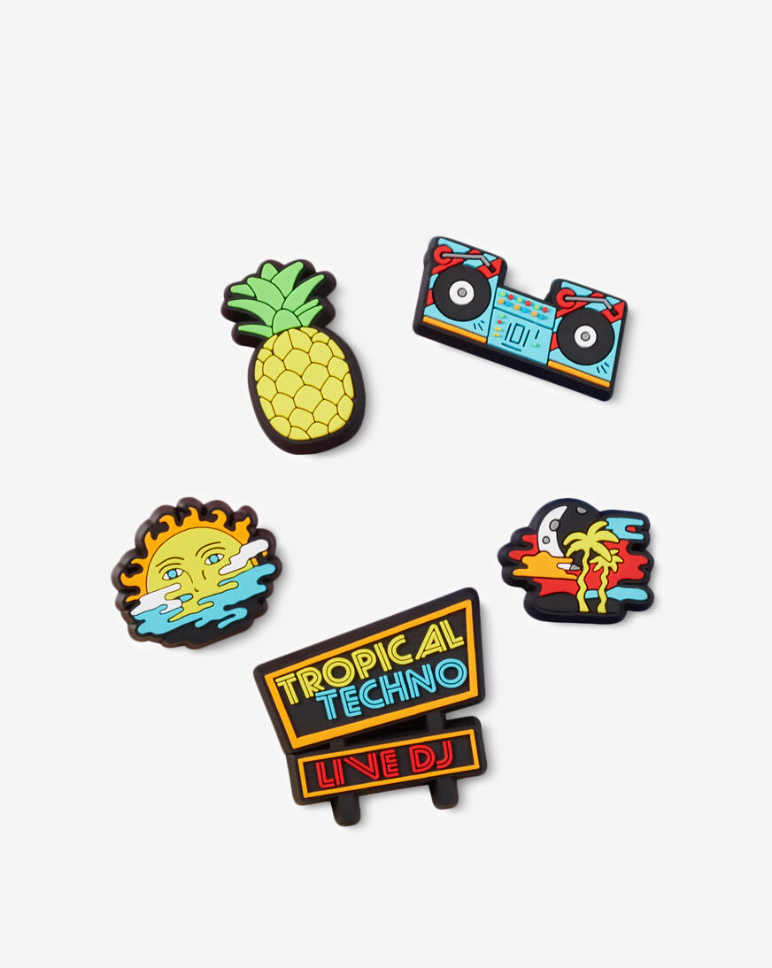 Shop Crocs Tropical Techno DJ 5 Pack Jibbitz Charms 10011562