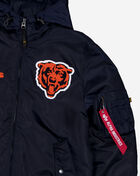 New Era Alpha Industries Historic L-2B Chicago Bears Hooded Bomber Jacket 60564083 Blue 2
