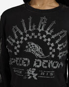 Smoke Rise Crop Rhinestone Graphic Long Sleeve Crewneck NO25781SN-BM Black 3