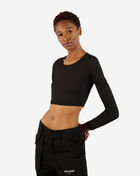 Long Sleeve Open Back Ribbed Crop Top