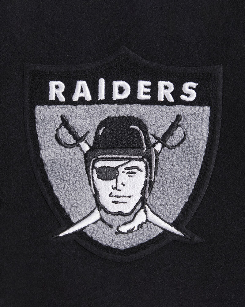 PRO STANDARD Oakland Raiders Retro Classic Rib Wool Varsity Jacket FORH43613-BLW Black 4