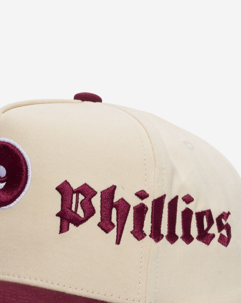 Mitchell  Ness Philadelphia Phillies Pro Pinch Old English Fit Snapback Hat HP14498-PPHCRMR cream 2