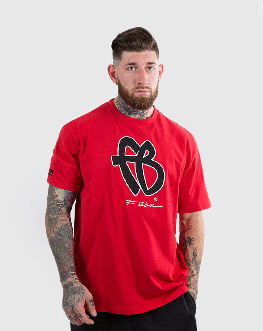Shop FUBU Basic Logo Tee FBMQ41903RED red | SNIPES USA