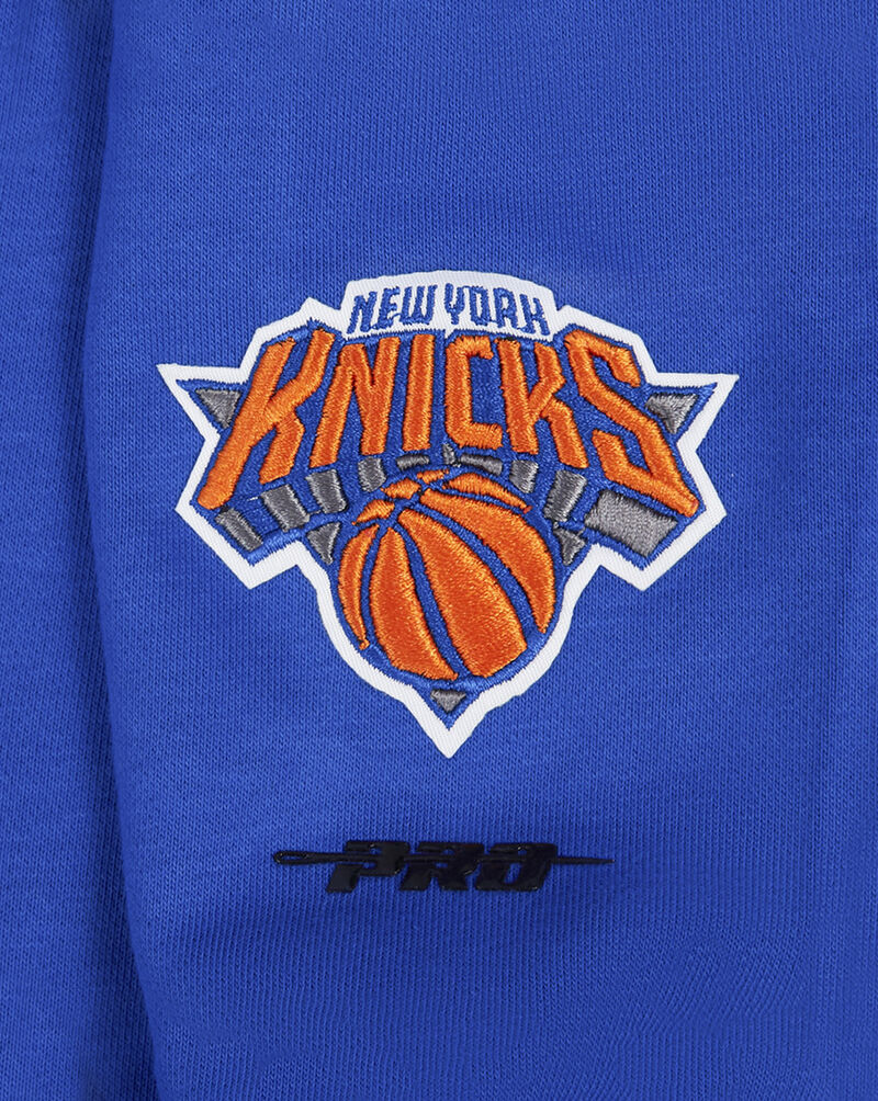 PRO STANDARD New York Knicks Mash Up Rib  Fleece Cropped Pullover Hoodie BNKC55110-ROR Blue 2