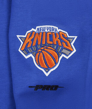 New York Knicks Mash Up Rib  Fleece Cropped Pullover Hoodie