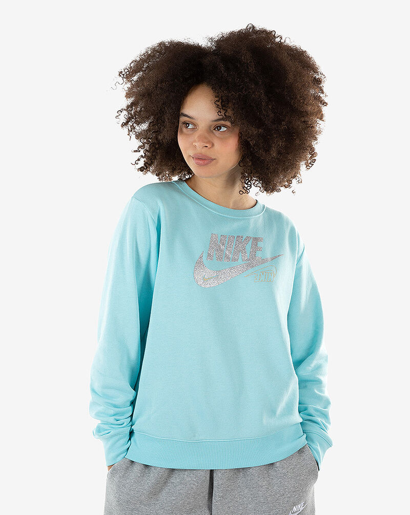 Nike NSW Club Fleece Glitter Crewneck Sweatshirt DO6202-482 Black 1