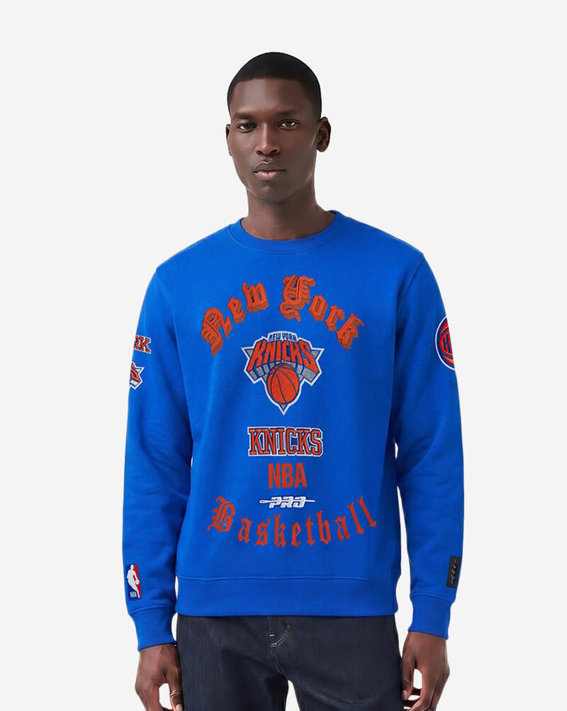 PRO STANDARD New York Knicks Old English Crewneck BNK5515692-RYB Blue 1