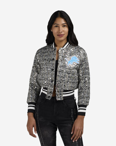 Detroit Lions Tweed Sequin Bomber