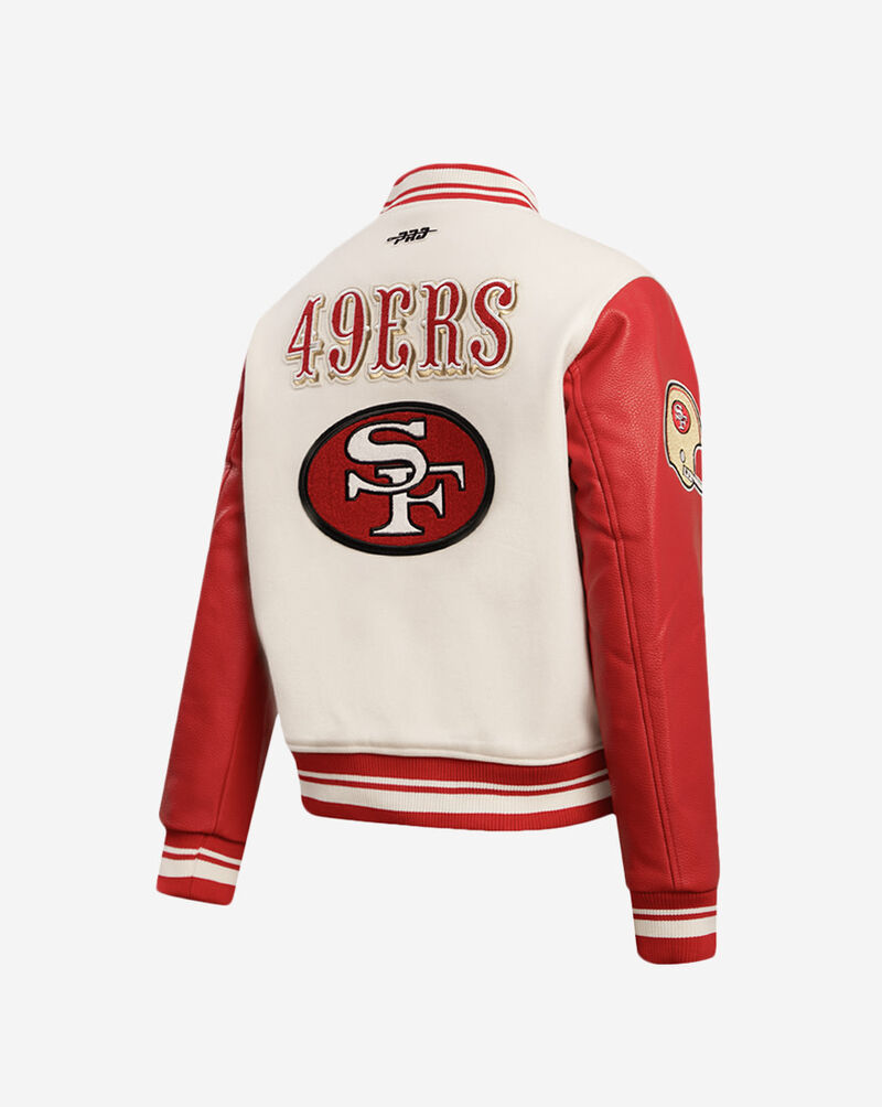 PRO STANDARD San Francisco 49Ers Retro Classic Rib Wool Varsity Jacket FS4H43620-ERD cream 3