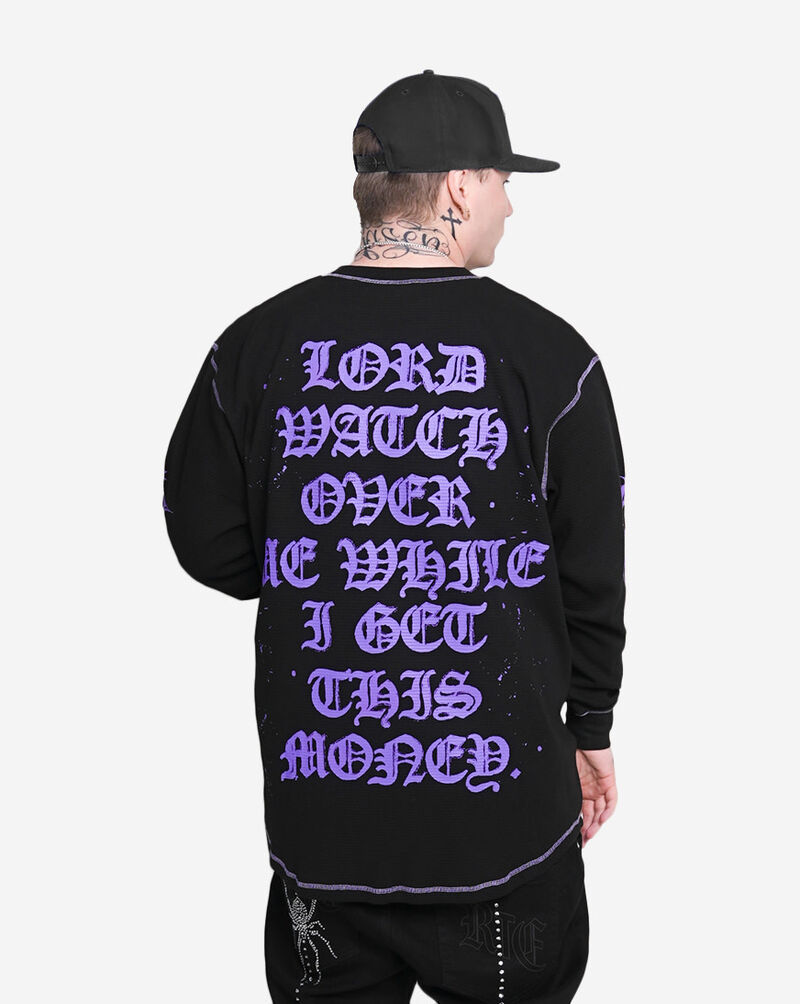 Hasta Muerte Thorn Bala Lord Waffle Long Sleeve Tee HM-THORNBALALORDWAFFLE-SHIRT-BLACK Black 2