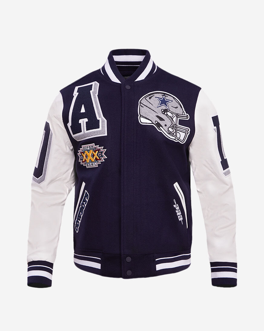 Shop PRO STANDARD Dallas Cowboys Mash Up Rib Wool Varsity Jacket