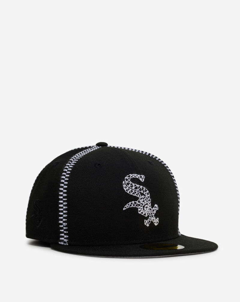 New Era 59Fifty Chicago White Sox Running Stitch Fitted Hat 60876428 Black 1