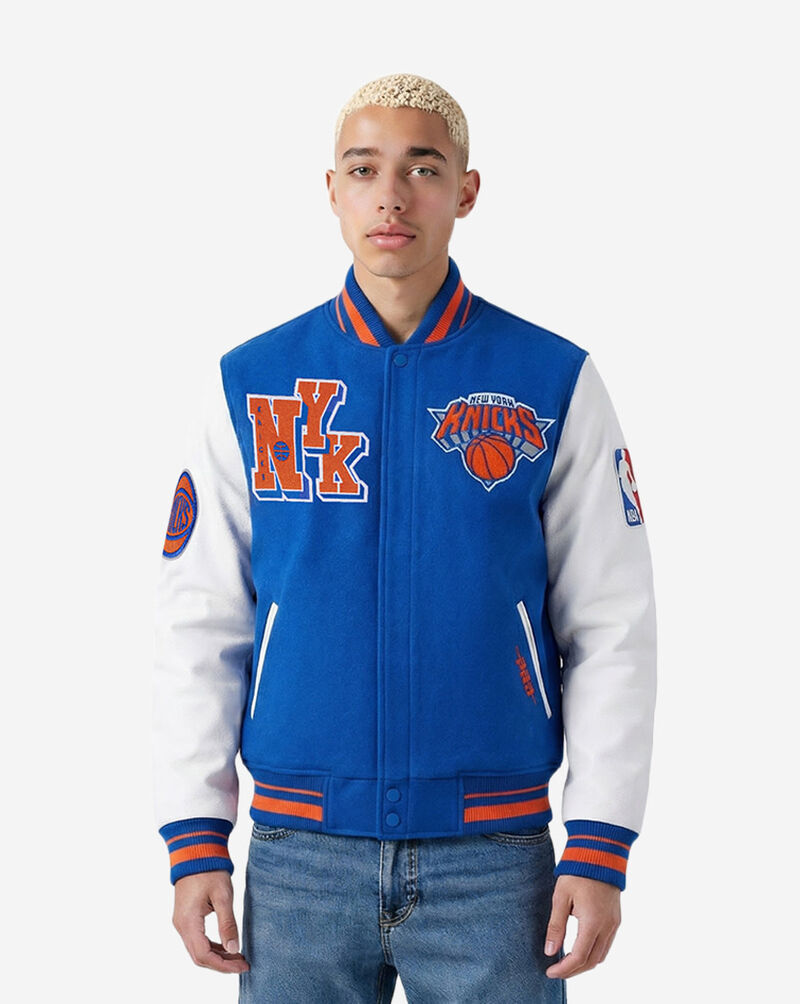 PRO STANDARD New York Knicks Best Of Men's Leather Varsity Jacket BNK6516296-ROR Blue 1