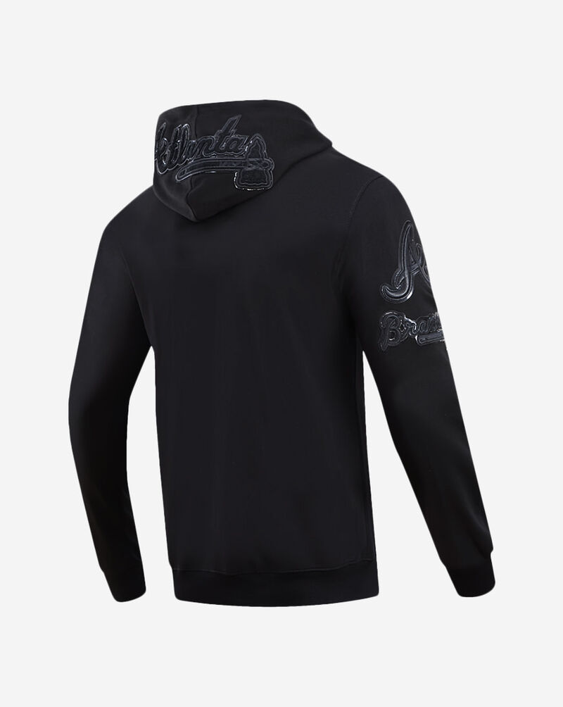 PRO STANDARD Atlanta Braves Triple Black Double Knit Full Zip Hoodie LAB532533-BLK Black 3