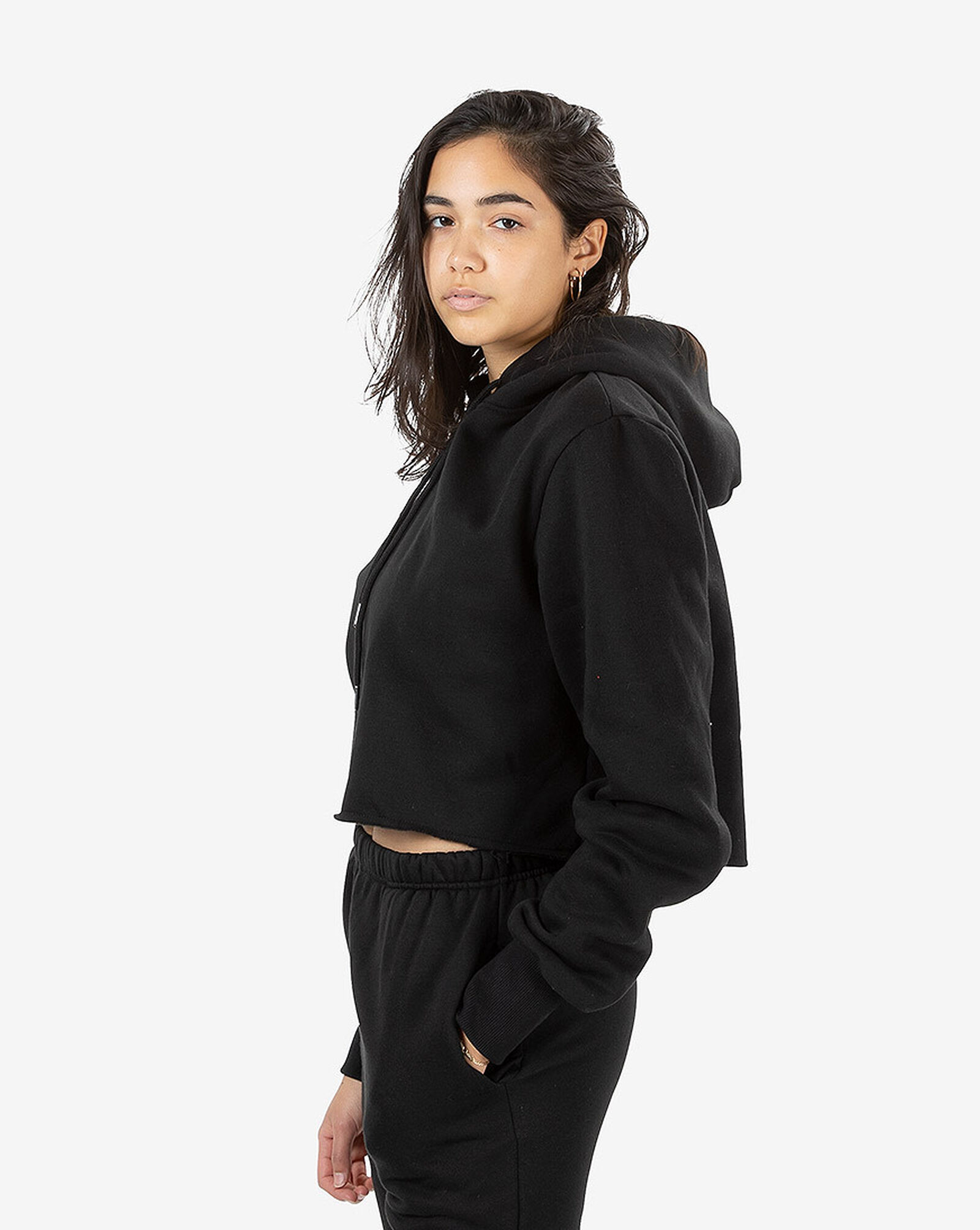 Shop Rockstar Allure Oversized Cropped Hoodie SH701-BLACK black ...