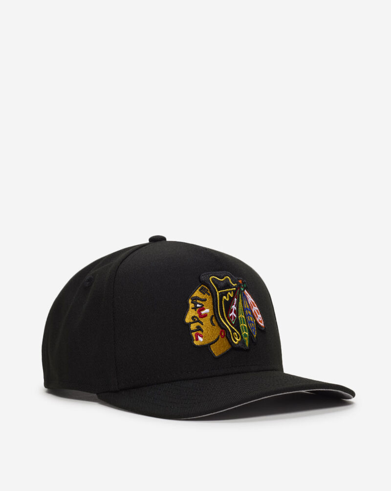 New Era 9Ffity Chicago Blackhawks A-Frame Basic Snapback Hat  70903619 Black 1
