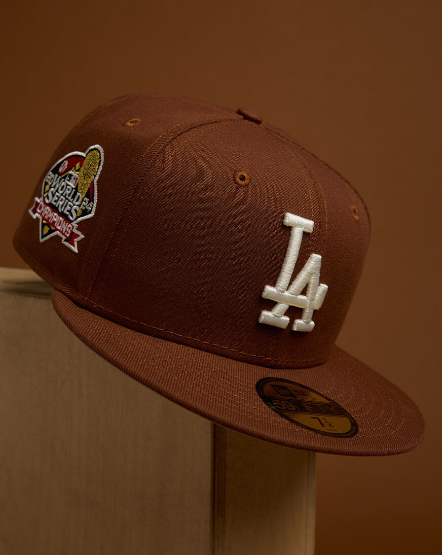Shop New Era 59Fifty Los Angeles Dodgers Fitted Hat 70958569 brown