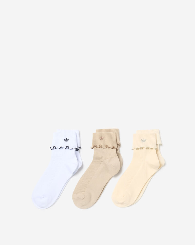 adidas Originals Cuffed Ruffle 3-Pack Quarter Socks KM3059B Multi 2