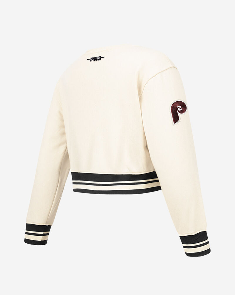 PRO STANDARD Big Girls' Philadelphia Phillies Retro Classic Rib Fleece Crewneck LPHBC315130-EBK cream 3