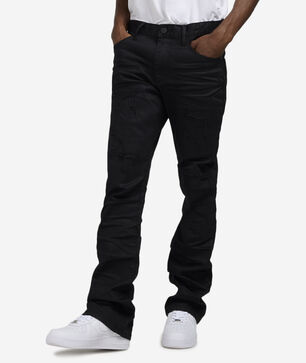 Lazy Stacked Flare Jean