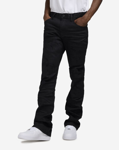 Lazy Stacked Flare Jean