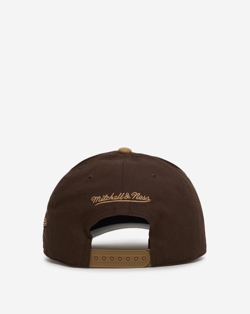 Mitchell  Ness Los Angeles Dodgers Pro Pinch Lux Chain Snapback Hat HP18073-LADBRTN Brown 3